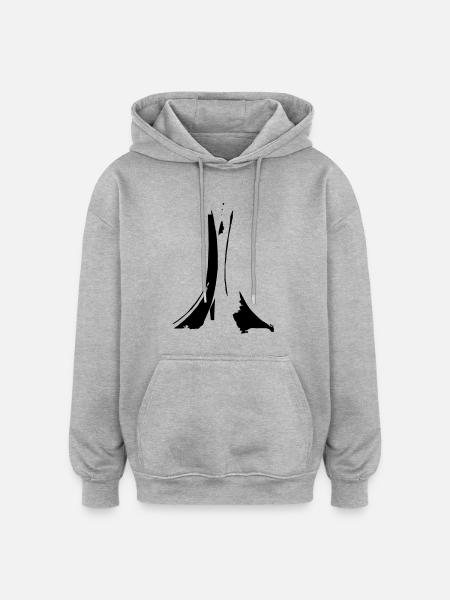 makam echahid Alger - Sweat à capuche oversize unisexe - gris chiné