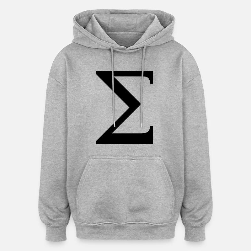 Sigma alphabet grec - Sweat à capuche oversize unisexe - gris chiné