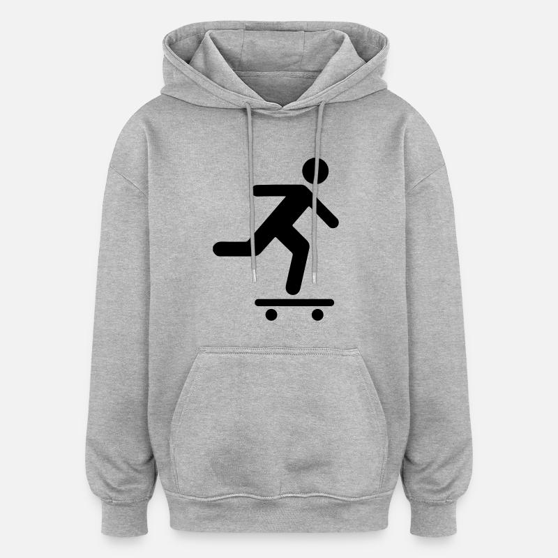 Skateboarder Icon - Oversized Unisex Hoodie - heather grey