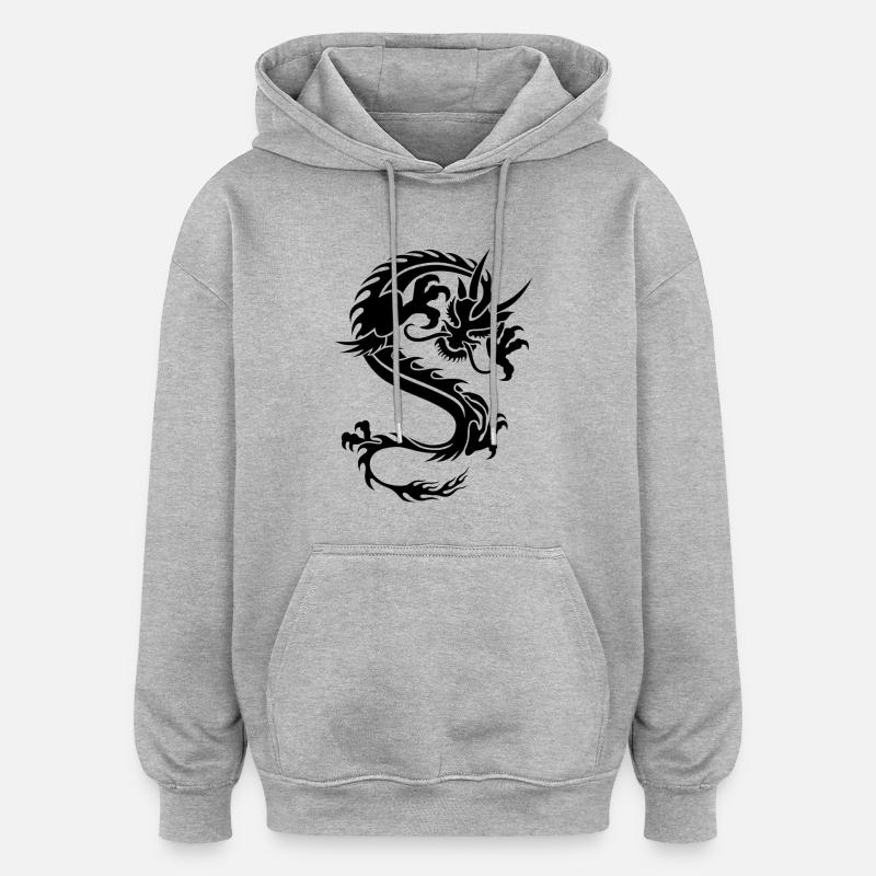 Crazy drache - Oversized Unisex Hoodie - Grau meliert