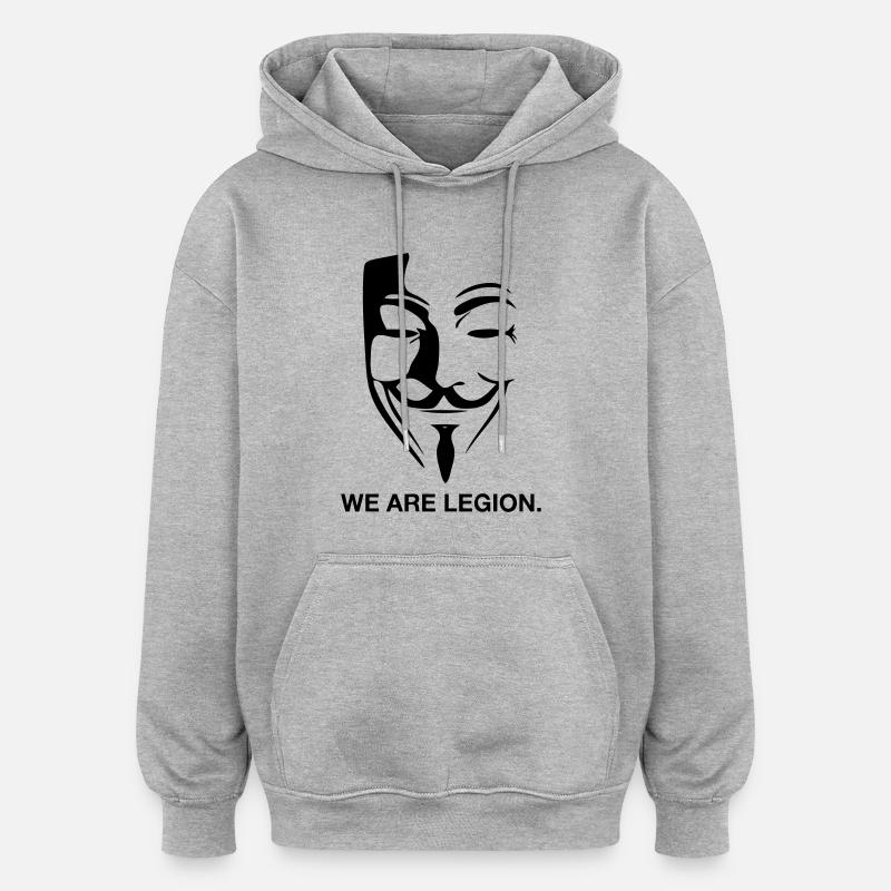 ano1 - Sweat à capuche oversize unisexe - gris chiné