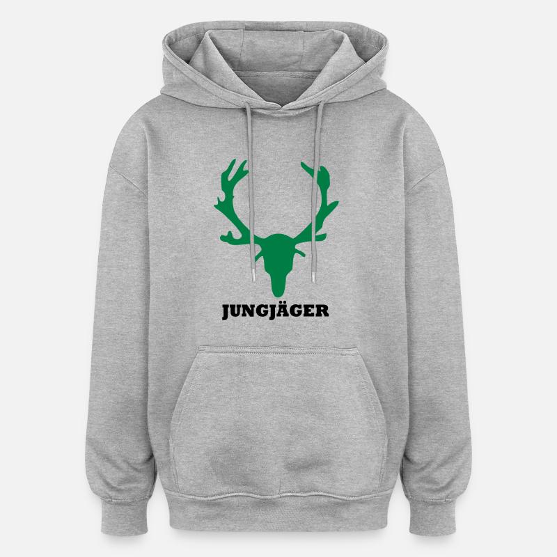 Les jeunes chasseurs - Sweat à capuche oversize unisexe - gris chiné