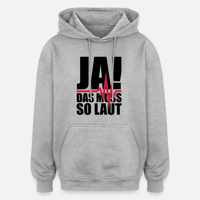 ja_das_muss_so_laut_1__f2 - Sweat à capuche oversize unisexe - gris chiné