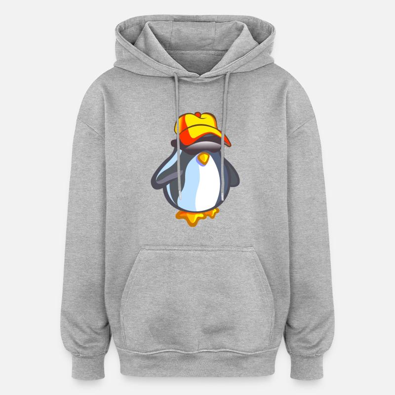 pingouin été - Sweat à capuche oversize unisexe - gris chiné