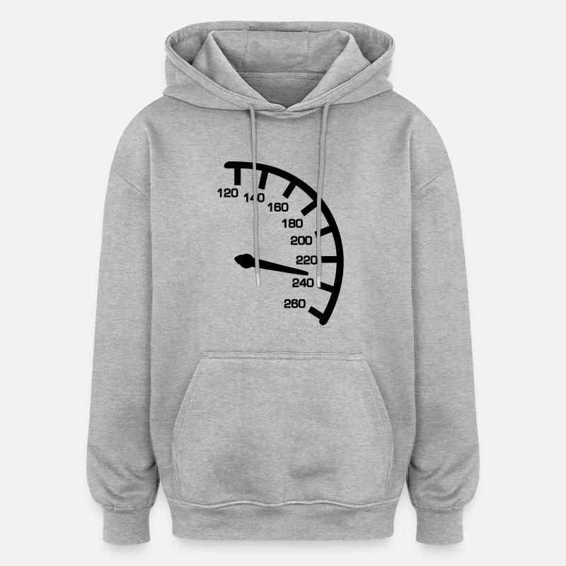 Compteur vitesse - Sweat à capuche oversize unisexe - gris chiné