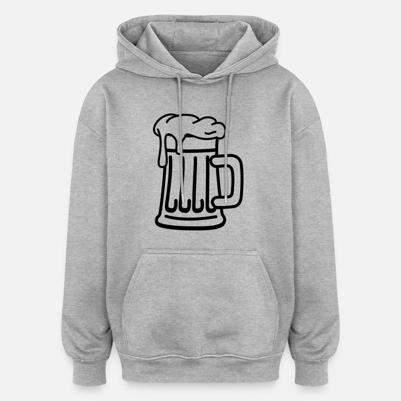 bier_f1 - Sweat à capuche oversize unisexe - gris chiné
