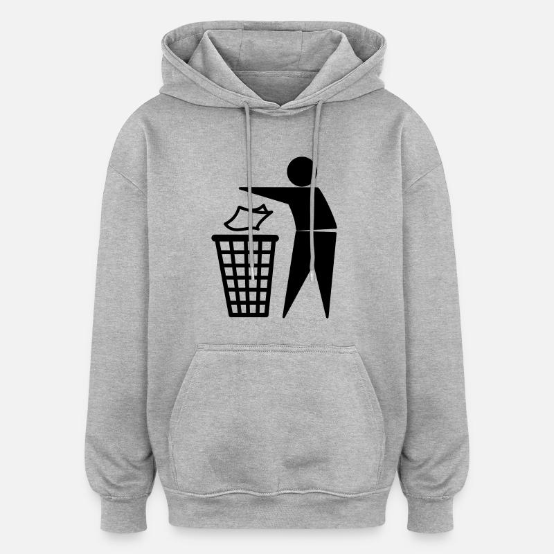 Mülleimer - Oversized Unisex Hoodie - Grau meliert