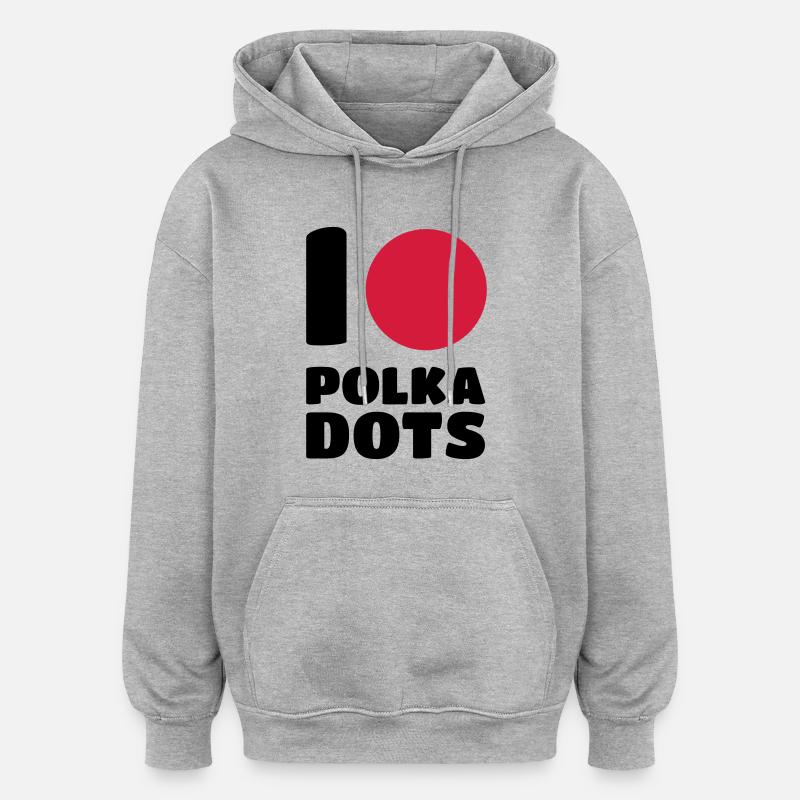 I love polka dots - Sweat à capuche oversize unisexe - gris chiné