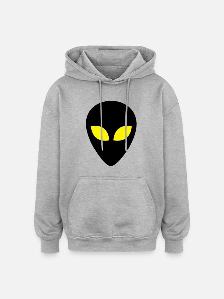 Alien - Sweat à capuche oversize unisexe - gris chiné