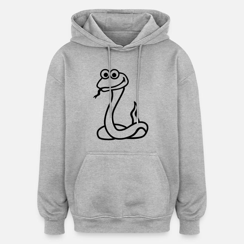 Serpent - Sweat à capuche oversize unisexe - gris chiné