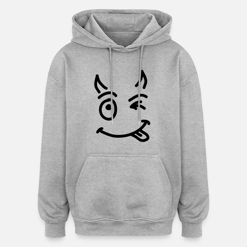 kleinen_ Teufel_smile_sc1_d - Oversized Unisex Hoodie - Grau meliert