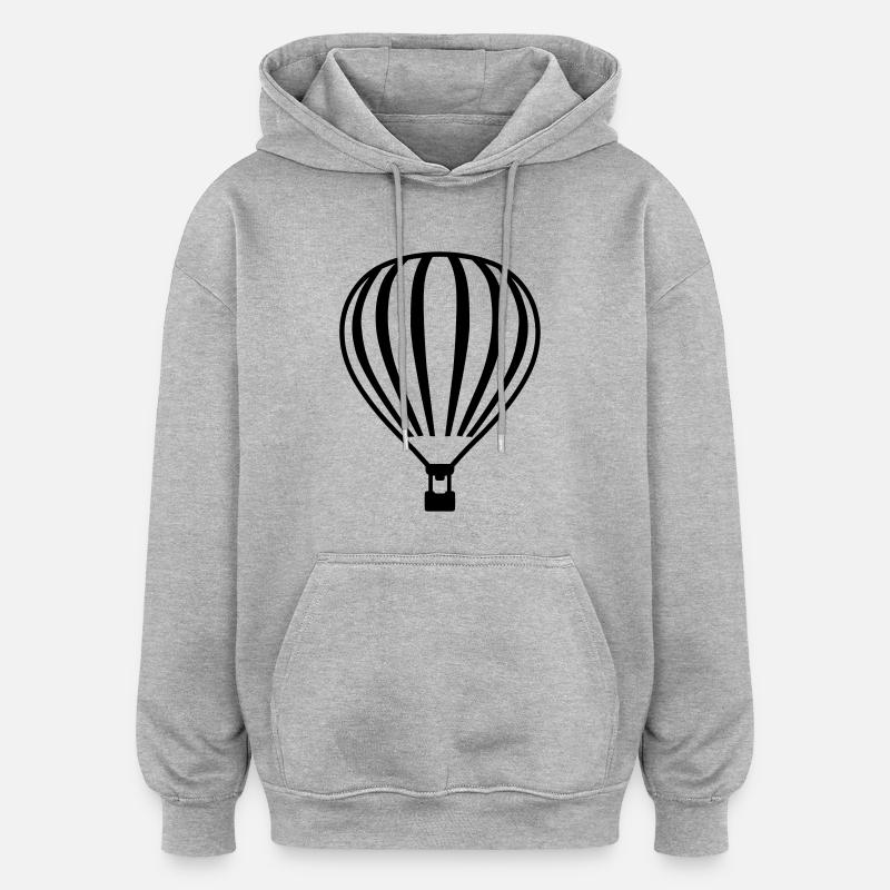 Montgolfière - Sweat à capuche oversize unisexe - gris chiné