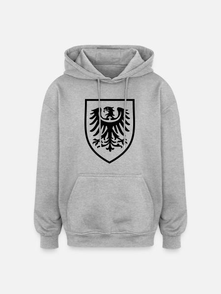 schlesienwappen - Oversized Unisex Hoodie - Grau meliert