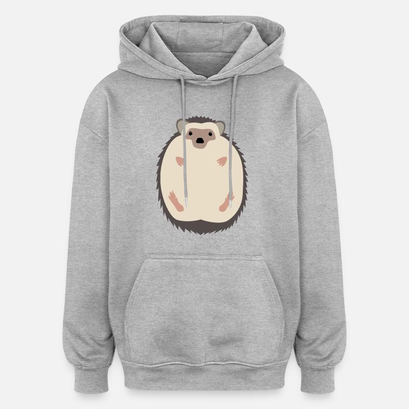 Igel - Oversized Unisex Hoodie - Grau meliert