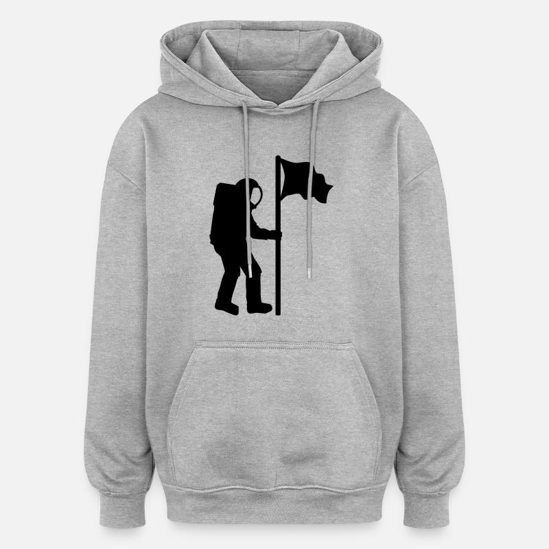 Astronaute - Sweat à capuche oversize unisexe - gris chiné