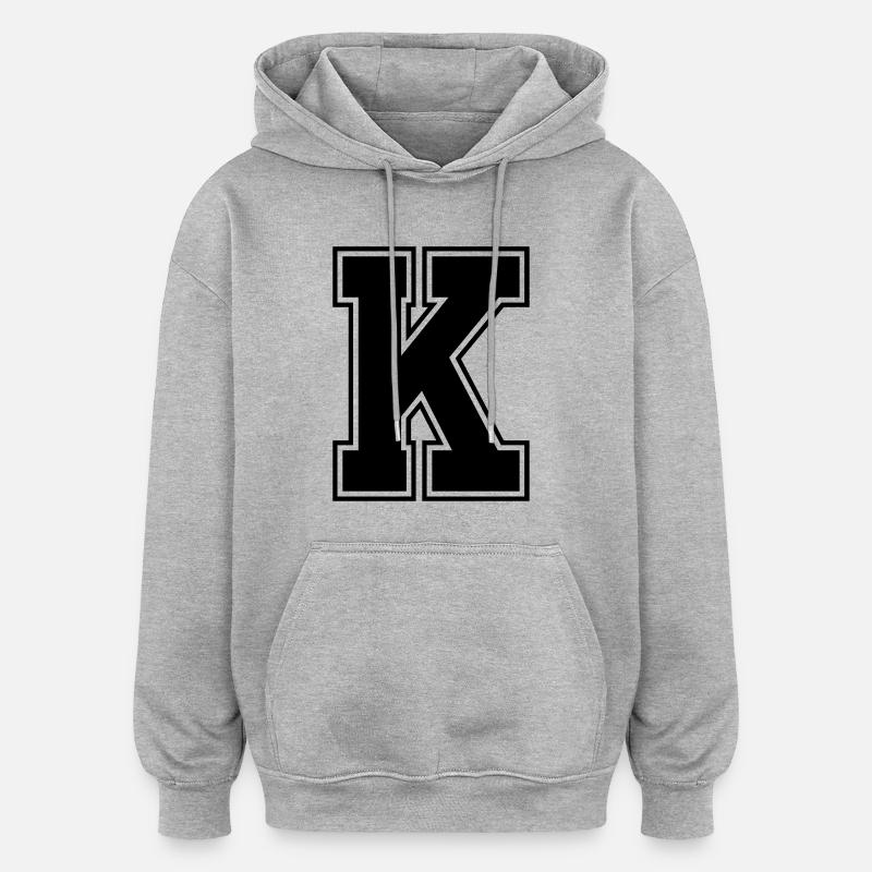 k_symbol - Sweat à capuche oversize unisexe - gris chiné