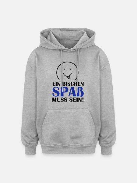 (spass_muss_sein_02) - Oversized Unisex Hoodie - Grau meliert