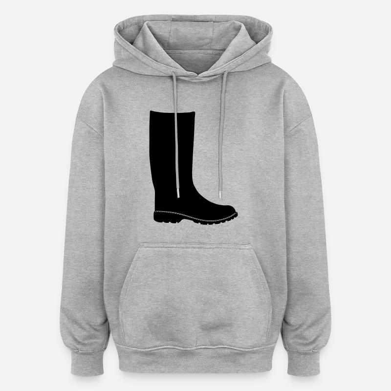 bottes en caoutchouc - Sweat à capuche oversize unisexe - gris chiné