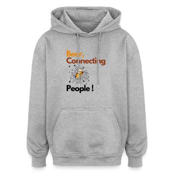 Meilleur vente Beer connecting People - Sweat à capuche oversize unisexe - gris chiné - Devant - Noah (186cm)