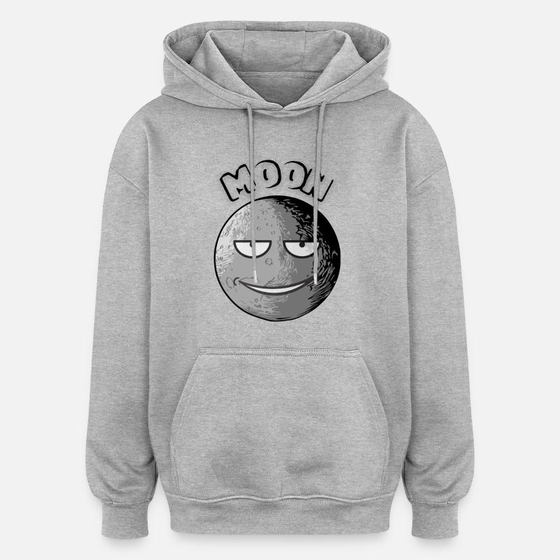 Lune, Lune - Sweat à capuche oversize unisexe - gris chiné