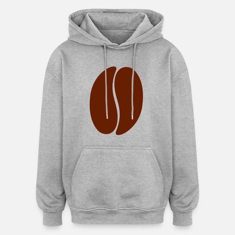 Café - Sweat à capuche oversize unisexe - gris chiné