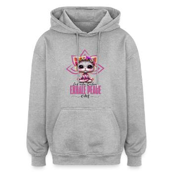 InhaleCalmExhalePeace - Oversized Unisex Hoodie - Grau meliert - Vorne - Noah (186cm)