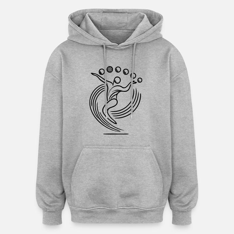 Logo du jongleur de jonglerie - Sweat à capuche oversize unisexe - gris chiné
