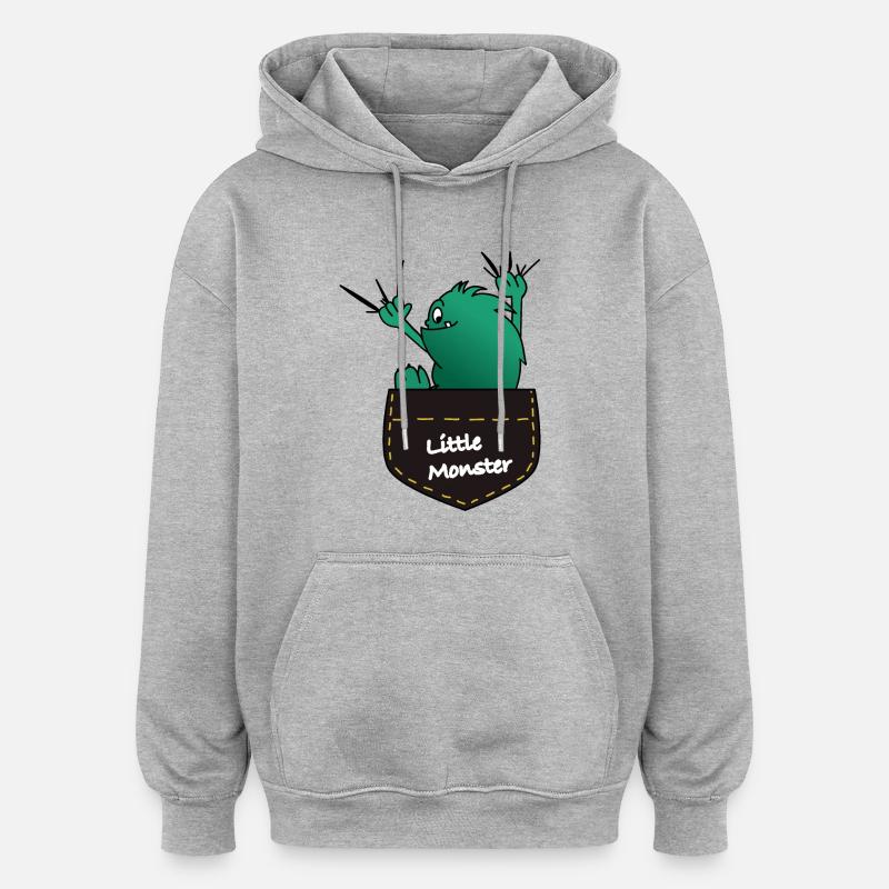 Monstre 2 - Sweat à capuche oversize unisexe - gris chiné