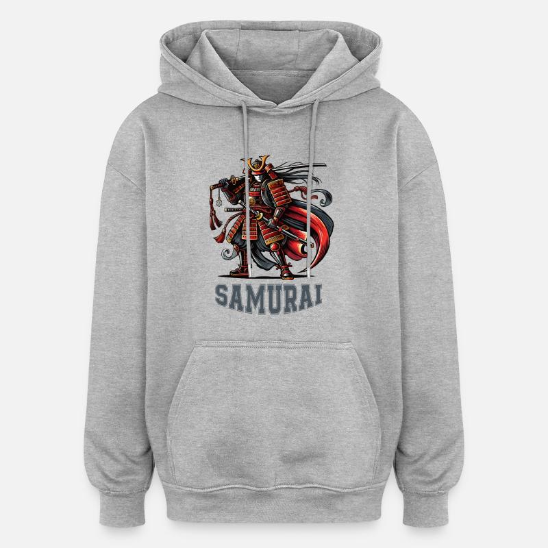 Samurai Comic - Oversized Unisex Hoodie - heather grey