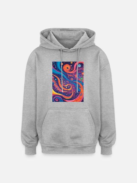 Cosmic abstraction - Oversized Unisex Hoodie - heather grey