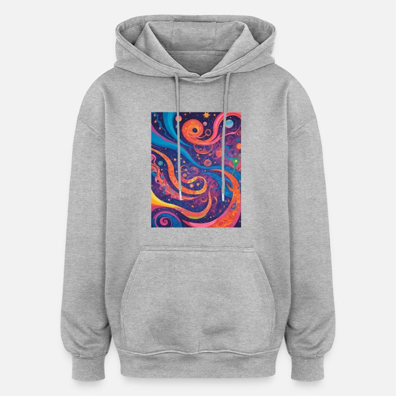 Abstraction cosmique - Sweat à capuche oversize unisexe - gris chiné