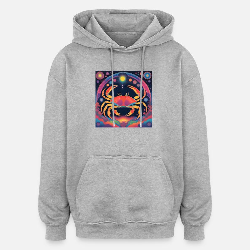 Cadeau d’astrologie étoile du Cancer - Sweat à capuche oversize unisexe - gris chiné