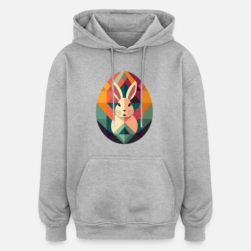 Conception d’oeuf de Pâques n°13 - Sweat à capuche oversize unisexe - gris chiné