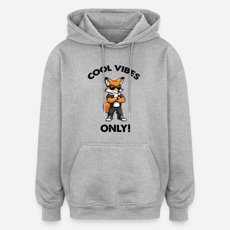 Fox Cool Vibes - Sweat à capuche oversize unisexe - gris chiné