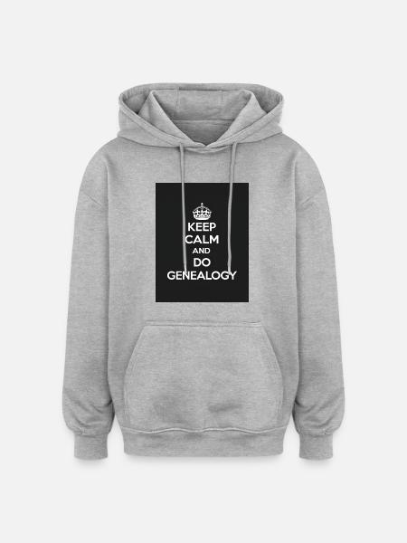 Keep calm and do genealogy - Oversized Unisex Hoodie - heather grey