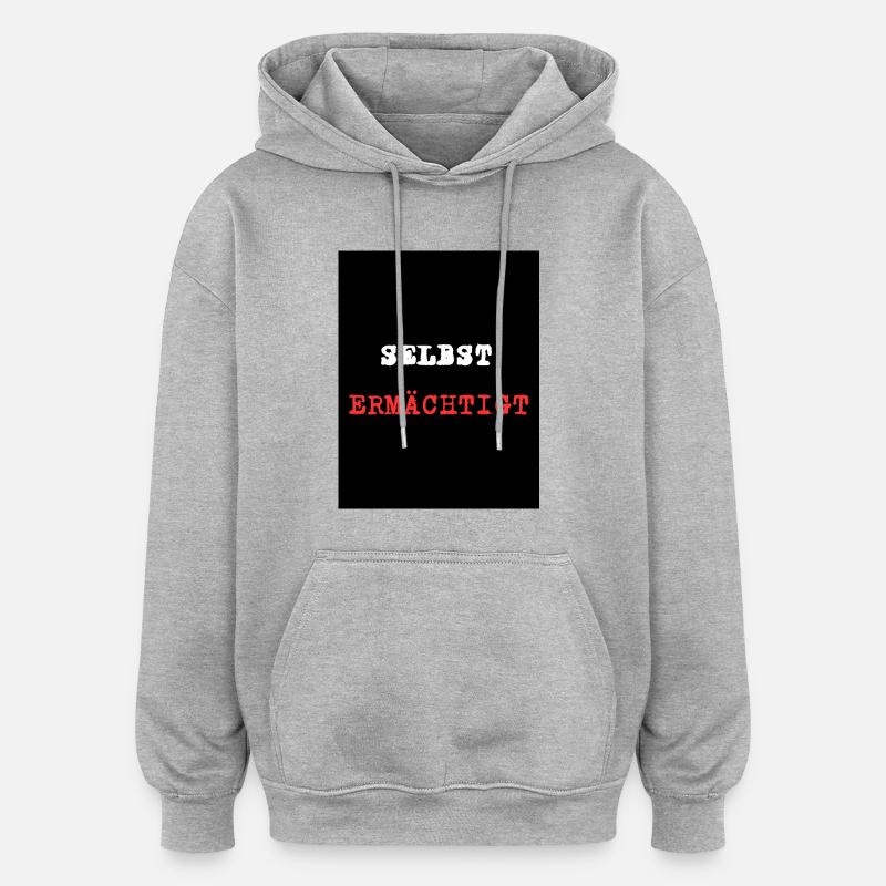 selbst ERMACHTIGT - Sweat à capuche oversize unisexe - gris chiné