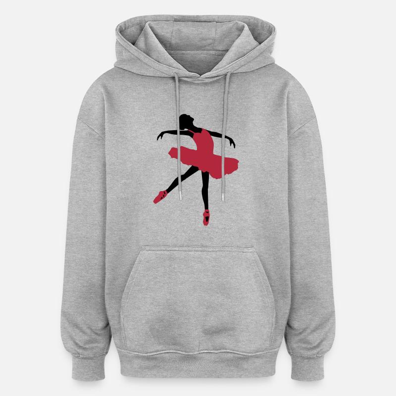 fille ballet - Sweat à capuche oversize unisexe - gris chiné