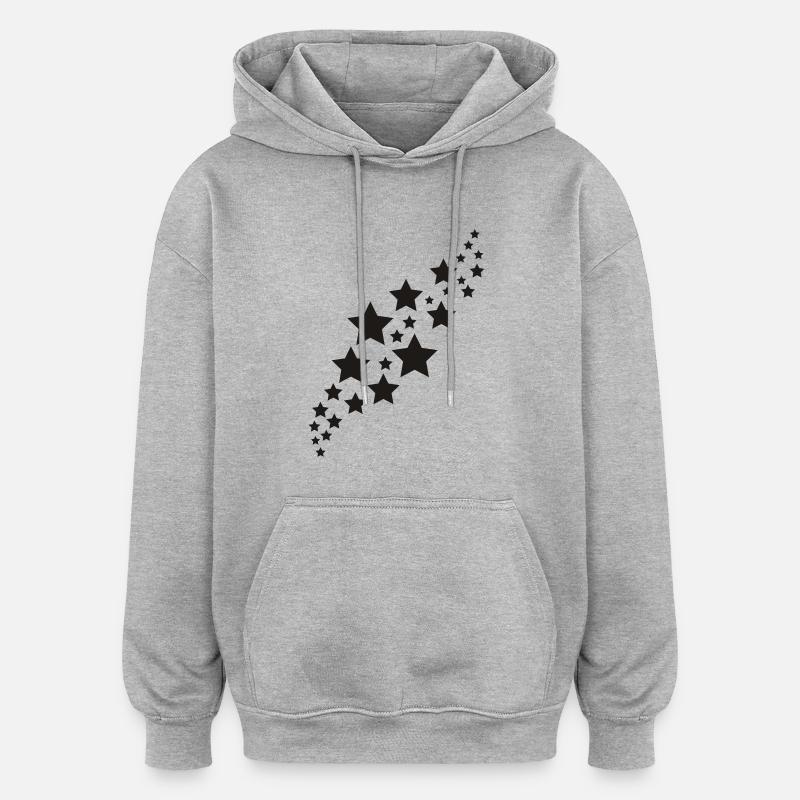 Star, les étoiles - Sweat à capuche oversize unisexe - gris chiné