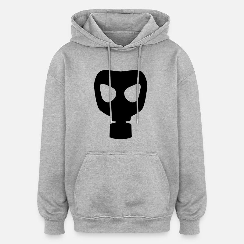 Masque à gaz - Sweat à capuche oversize unisexe - gris chiné