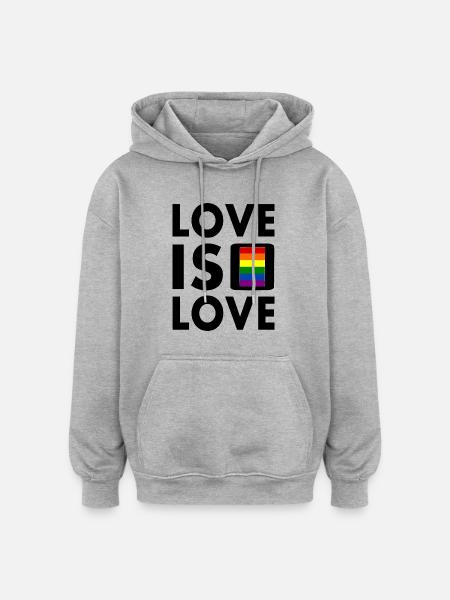 Love is love - Oversized Unisex Hoodie - heather grey