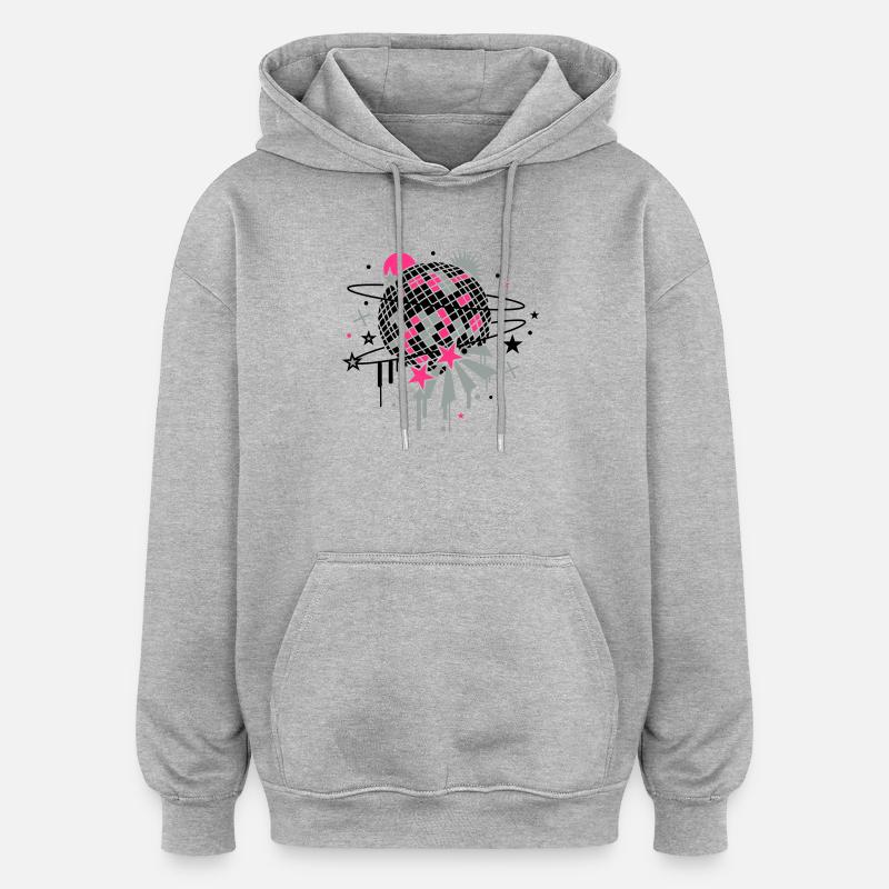 disco_ball - Sweat à capuche oversize unisexe - gris chiné