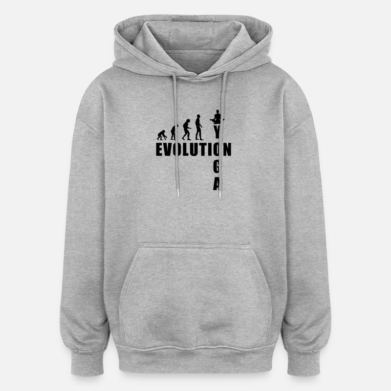 Cadeau de méditation EVOLUTION Yoga - Sweat à capuche oversize unisexe - gris chiné