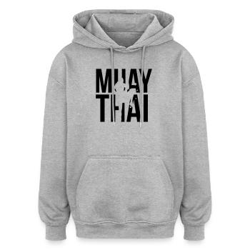 muay thai - Oversized Unisex Hoodie - Grau meliert - Vorne - Noah (186cm)