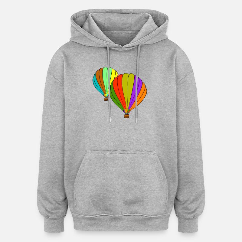 aviation - Sweat à capuche oversize unisexe - gris chiné