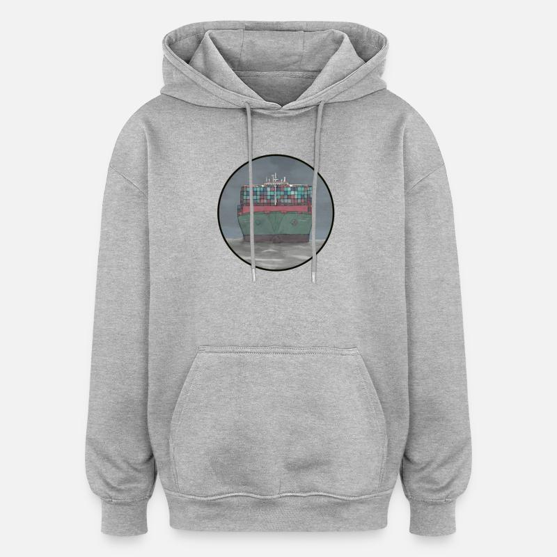container ship - Oversized Unisex Hoodie - heather grey