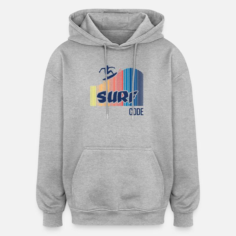 Surfcode - Oversized Unisex Hoodie - Grau meliert