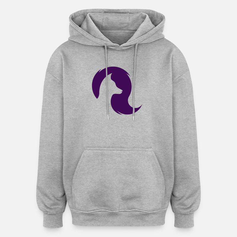 Silhouette louve - Sweat à capuche oversize unisexe - gris chiné