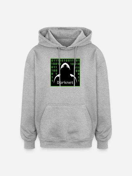 Darknet - Sweat à capuche oversize unisexe - gris chiné