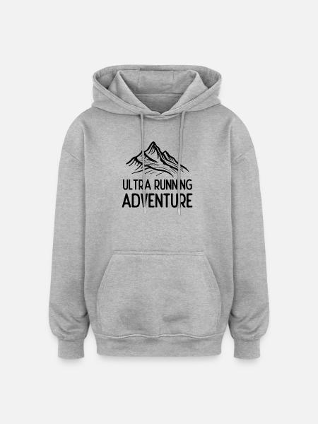 Ultra Running Advrenture - Oversized Unisex Hoodie - Grau meliert