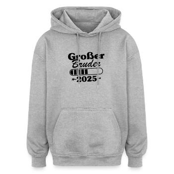 Großer Bruder Loading 2025 - Oversized Unisex Hoodie - Grau meliert - Vorne - Noah (186cm)